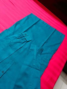 Boy Teal Green Rayon Casual Kurta