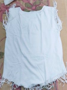 White Cut Sleeve H&amp;M Top
