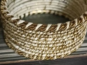 Set of Gold &amp; Cream Bangles