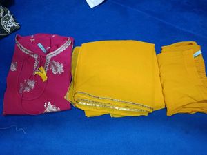 Elegant Pink &amp; Gold Kurta