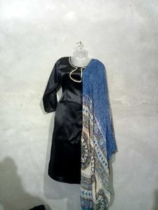 Black Satin Salwar Suit
