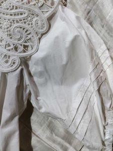 White Lace Trim Blouse