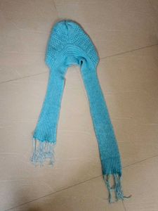 🟥Blue Knit Scarf Hat