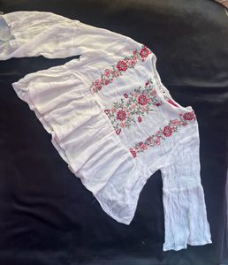 Floral Top With Design