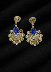 Elegant Blue & Gold Earrings