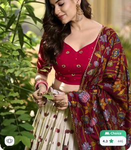 Printed Kalamkari Ready To Wear Lehanga