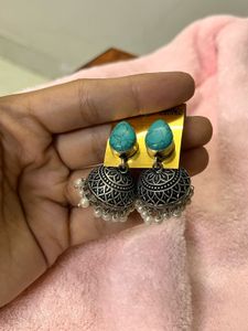 Oxidised Jhumka Earrings
