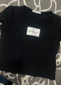 Ck Ribbed Fitted Baby Tee