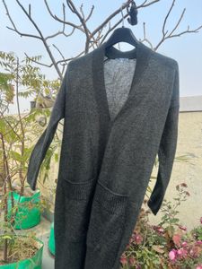 Cozy Grey Green Knit Cardigan