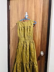 Olive Green Tiered Maxi Dress