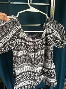 Boho Print Off-Shoulder Top