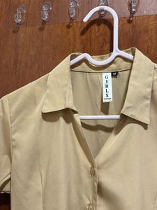 Khaki Button-Down Top