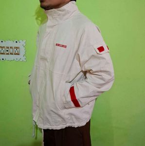 Rebellion Red &amp; Cream Hooded Jacket