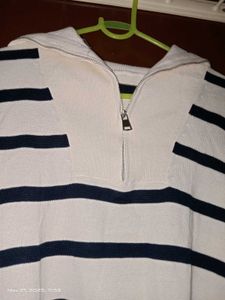 Striped Half-Zip Sweater