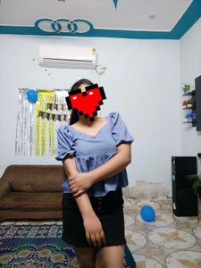 Stylish Blue Puff Sleeve Top