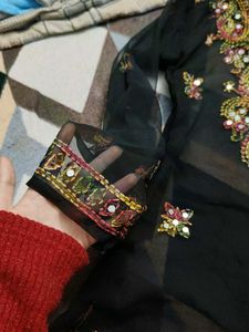 Embroidered Black Kurta