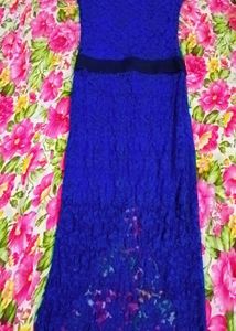Elegant Blue Lace western Dress