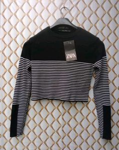 New with tag Pinterest Zara Striped Crop Top
