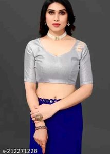 Elegant Blue Mirror Work Saree
