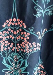 Ahika Navy Blue Printed Kurti, L Size
