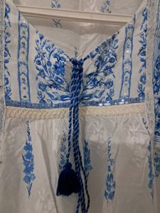 Blue Floral Print Top