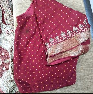 Embroidered Maroon Fabric