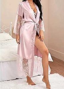 URBANIC Satin Lace Robe