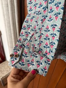 Sanganeri Print Pure Cotton Shirt - L