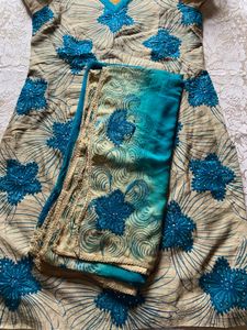 Set Of 3  Floral Embroidered Kurta dupatta