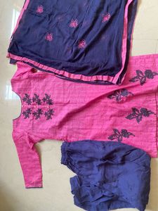 Pink &amp; Blue Kurta Set