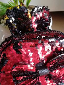 Red Sequin Backpack With 1 Golden/1red Bunny Ears