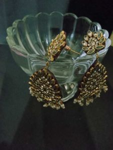 Elegant Kundan Drop Earrings
