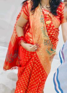Elegant Red Banarasi Saree
