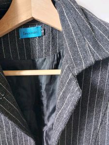Grey Stripe Overcoat