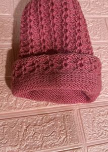 Crochet Pink Winter Beanie