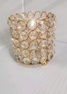 Golden Crystal Candle Holder
