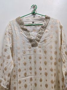 Off-white Party Wear Top And Duppataas