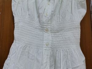 White Top With Cinched Waist