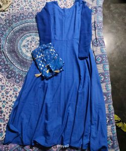 Long blue Anarkali With Dupatta 💙