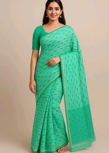 Trendy Green Lightweight Saree for Women
