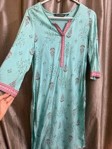 Blue Pink Boarder Kurta Top