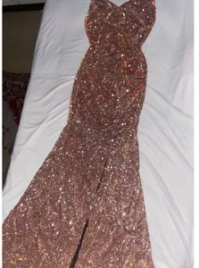 Women&#39;s Ruched Sequin Gowns Sexy Spaghetti Straps