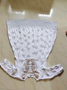 White Embroidered Tree Print Kurti😍🎊🎉
