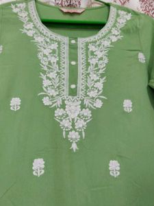 Green Embroidered Kurta✨