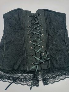 Lace Corset Top Black Size Free Bust 30-3