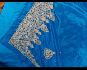 pure dabka zardozi work saree ...