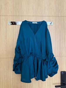Satin Peplum Top