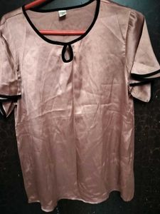 Women Peach Silk Top
