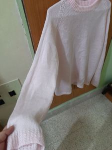 Woolen sweatshirt- Baby pink