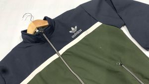 Adidas Green &amp; Navy Zipper Jacket Chest 45 Inch